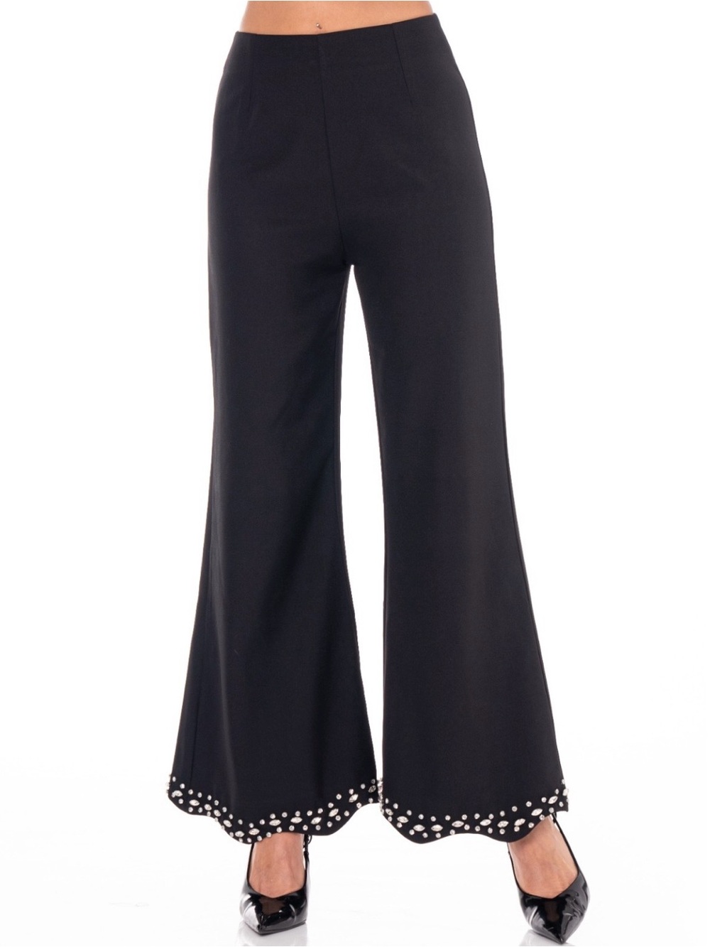 Luxe Black Tailored Studded Peplum Set - Picture 4 of 6